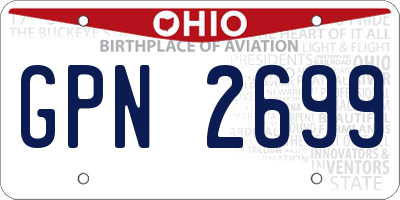 OH license plate GPN2699