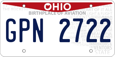 OH license plate GPN2722