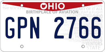 OH license plate GPN2766