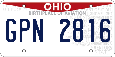 OH license plate GPN2816