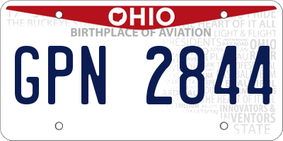 OH license plate GPN2844