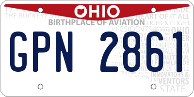 OH license plate GPN2861