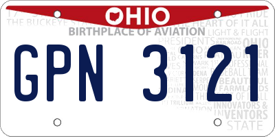 OH license plate GPN3121