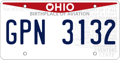 OH license plate GPN3132