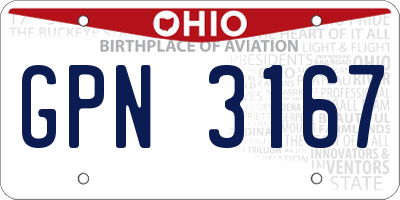 OH license plate GPN3167