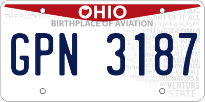 OH license plate GPN3187