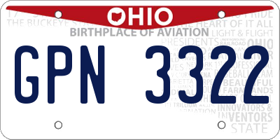 OH license plate GPN3322
