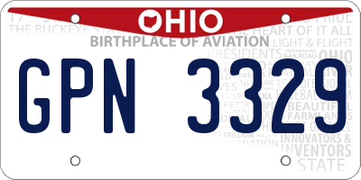 OH license plate GPN3329