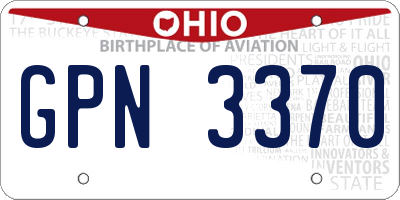 OH license plate GPN3370