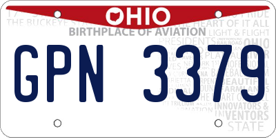 OH license plate GPN3379