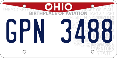 OH license plate GPN3488