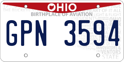 OH license plate GPN3594