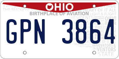 OH license plate GPN3864