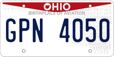 OH license plate GPN4050
