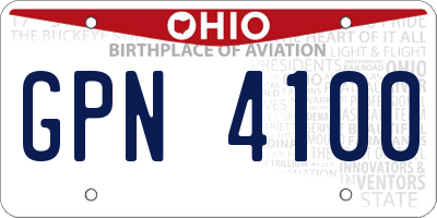 OH license plate GPN4100