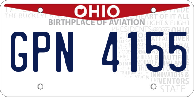 OH license plate GPN4155