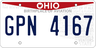 OH license plate GPN4167