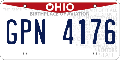 OH license plate GPN4176