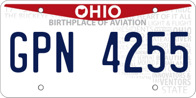 OH license plate GPN4255