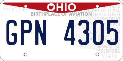 OH license plate GPN4305