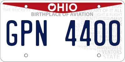 OH license plate GPN4400