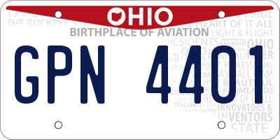 OH license plate GPN4401