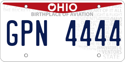 OH license plate GPN4444