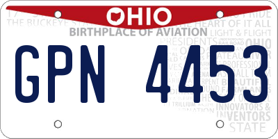 OH license plate GPN4453