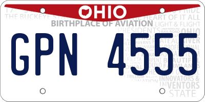 OH license plate GPN4555