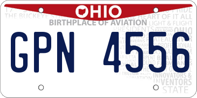 OH license plate GPN4556