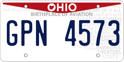OH license plate GPN4573