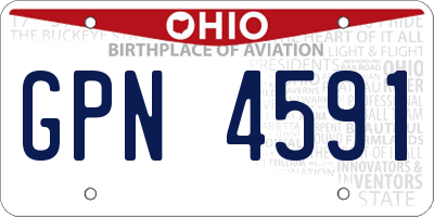 OH license plate GPN4591