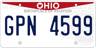 OH license plate GPN4599