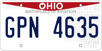 OH license plate GPN4635