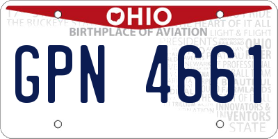OH license plate GPN4661