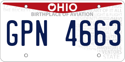 OH license plate GPN4663