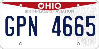 OH license plate GPN4665