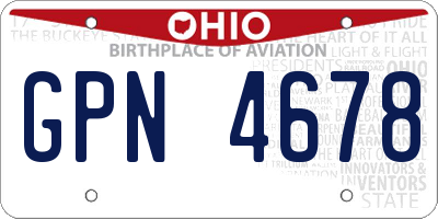 OH license plate GPN4678