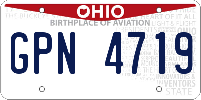 OH license plate GPN4719