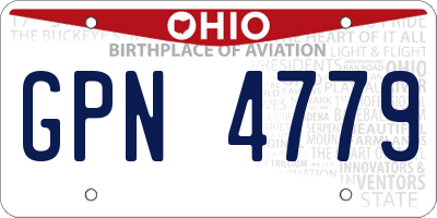 OH license plate GPN4779