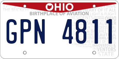 OH license plate GPN4811