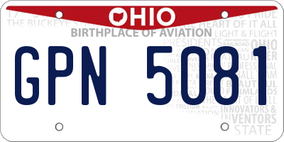 OH license plate GPN5081