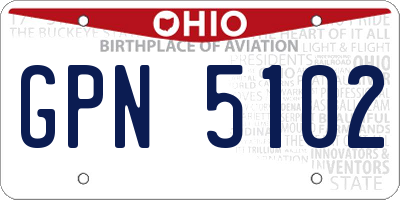 OH license plate GPN5102