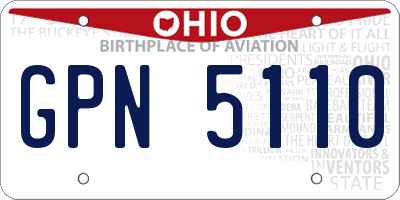 OH license plate GPN5110