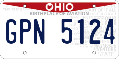 OH license plate GPN5124