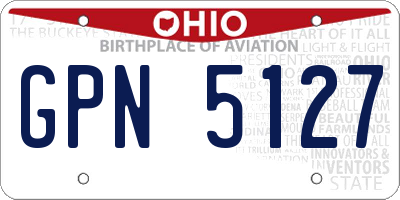 OH license plate GPN5127
