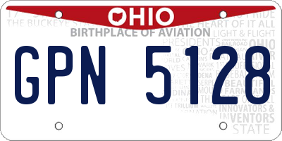 OH license plate GPN5128