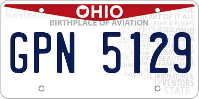 OH license plate GPN5129