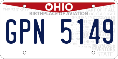 OH license plate GPN5149
