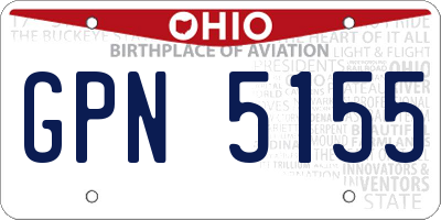 OH license plate GPN5155